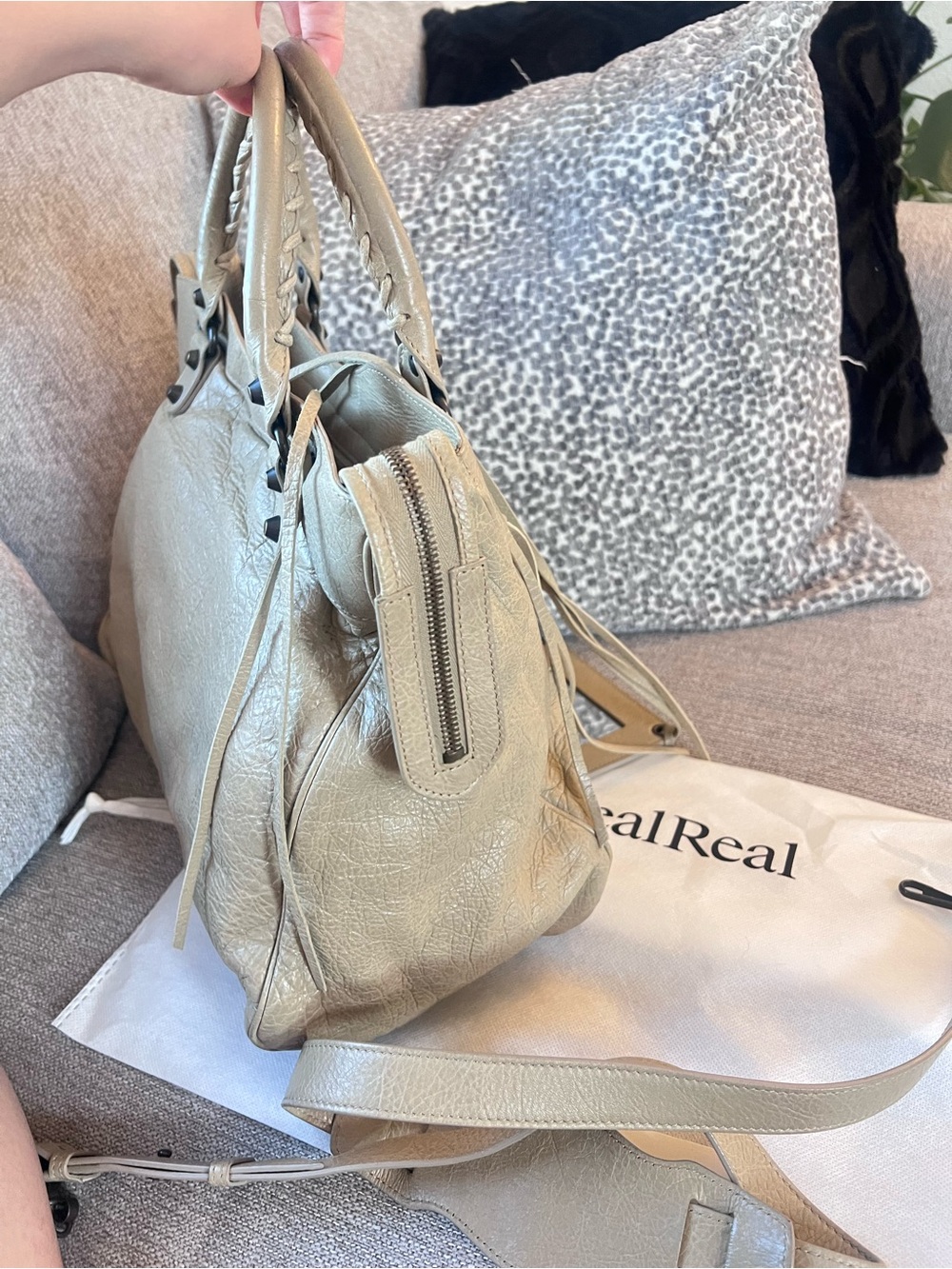 Balenciaga Vintage Le City Velo Beige Latte Leather Satchel Shoulder Bag - Picture 4 of 12